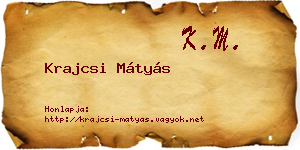 Krajcsi Mátyás névjegykártya